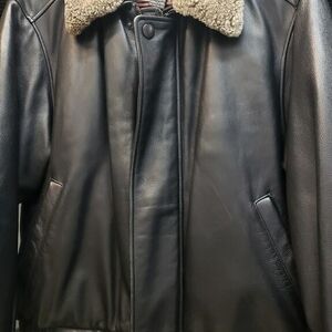 Men's Black Leather Jacket Eddie Bauer